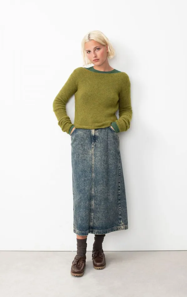 American Vintage Jumpers and Cardigans Women Jumper East Melange Kiwi American Vintage Jumpers and Cardigans Women Jumper East Melange Kiwi