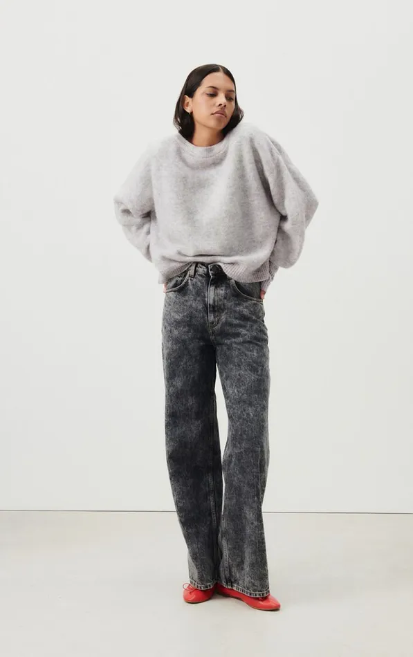 American Vintage Jumpers and Cardigans Women Jumper Vitow Melange Light Grey American Vintage Jumpers and Cardigans Women Jumper Vitow Melange Light Grey