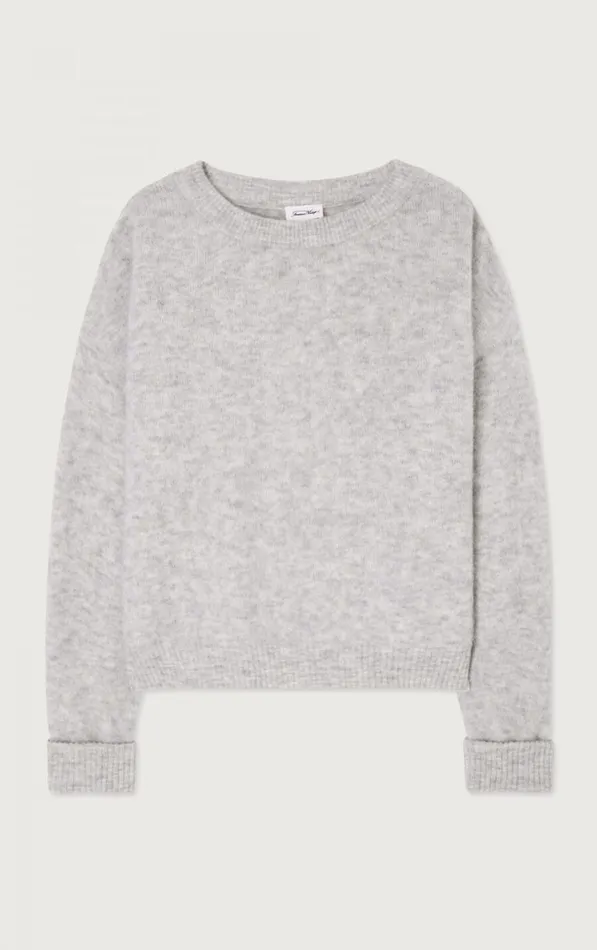 American Vintage Jumpers and Cardigans Women Jumper Vitow Melange Light Grey American Vintage Jumpers and Cardigans Women Jumper Vitow Melange Light Grey