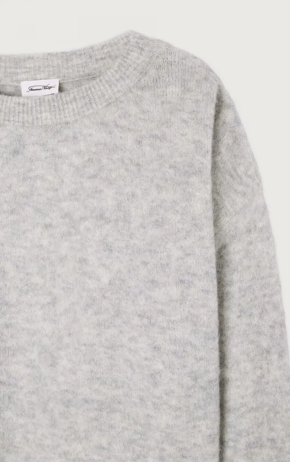 American Vintage Jumpers and Cardigans Women Jumper Vitow Melange Light Grey American Vintage Jumpers and Cardigans Women Jumper Vitow Melange Light Grey