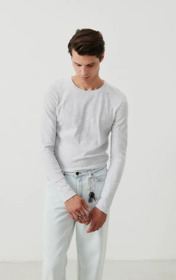 American Vintage Long Sleeve TShirts Men TShirt Bysapick Polar Melange