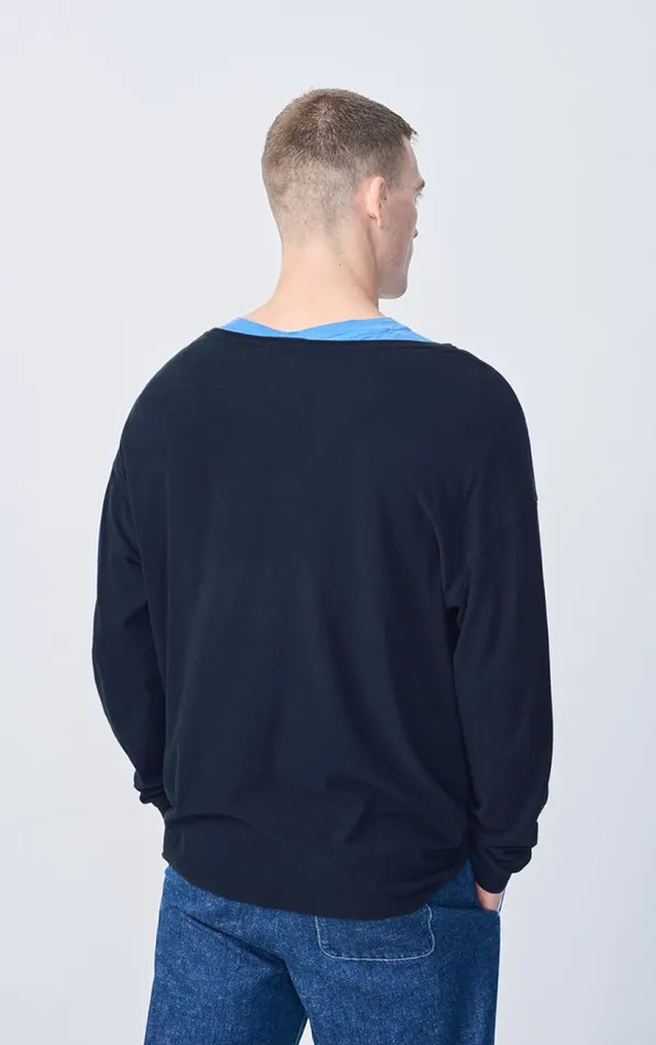 American Vintage Long Sleeve TShirts Men TShirt Gamipy Navy American Vintage Long Sleeve TShirts Men TShirt Gamipy Navy