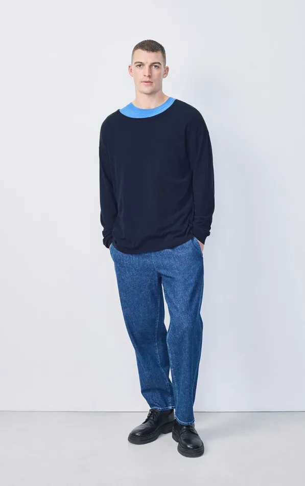 American Vintage Long Sleeve TShirts Men TShirt Gamipy Navy American Vintage Long Sleeve TShirts Men TShirt Gamipy Navy