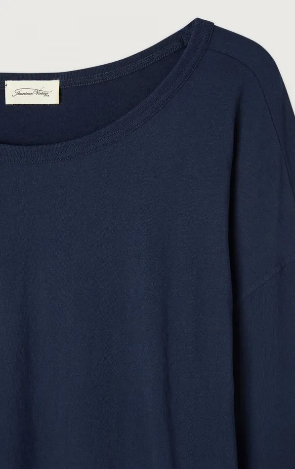 American Vintage Long Sleeve TShirts Men TShirt Gamipy Navy American Vintage Long Sleeve TShirts Men TShirt Gamipy Navy