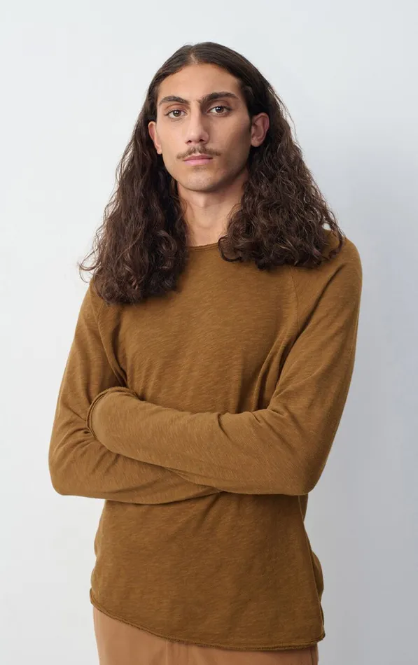 American Vintage Long Sleeve TShirts Men TShirt Sonoma Candied Chestnut Vintage