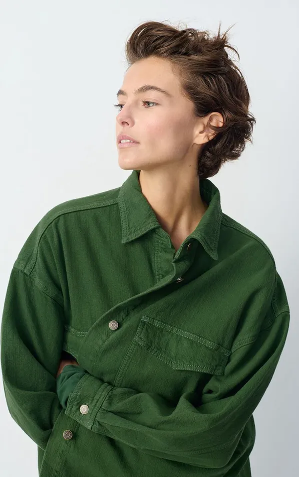 American Vintage Shirts Women Shirt Nyolow Overdyed Khaki American Vintage Shirts Women Shirt Nyolow Overdyed Khaki