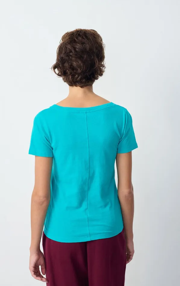 American Vintage Short Sleeve TShirts Women TShirt Gamipy Aqua American Vintage Short Sleeve TShirts Women TShirt Gamipy Aqua