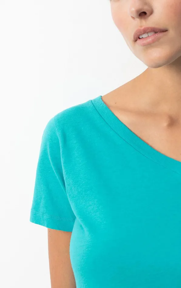 American Vintage Short Sleeve TShirts Women TShirt Gamipy Aqua American Vintage Short Sleeve TShirts Women TShirt Gamipy Aqua