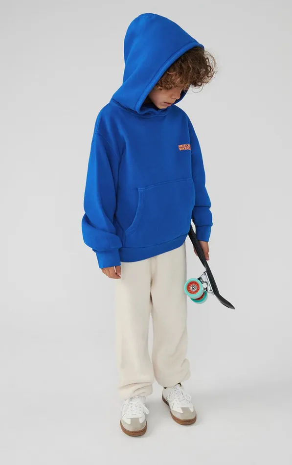 American Vintage Sweatshirts Kids Hoodie Izubird Prussian Blue Vintage