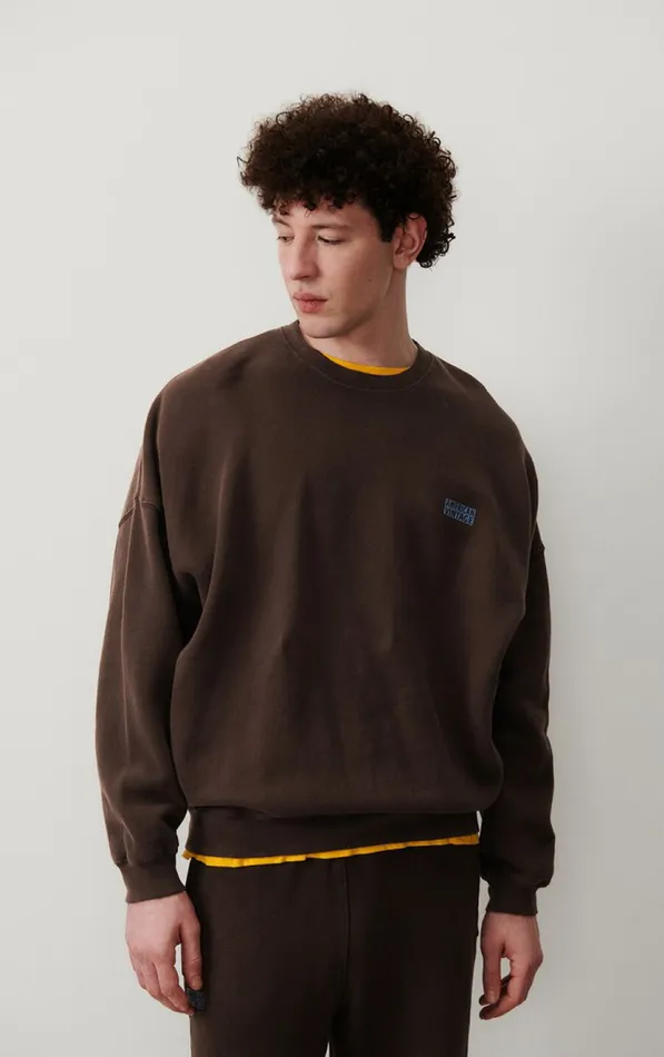 American Vintage Sweatshirts Men Sweatshirt Izubird Vintage Coffee