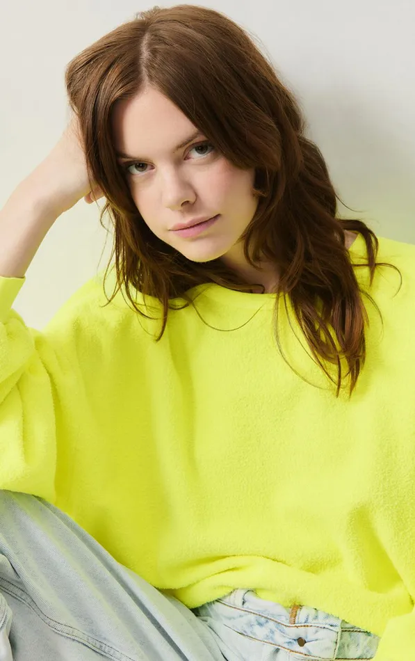 American Vintage Sweatshirts Women Sweatshirt Bobypark Neon Yellow American Vintage Sweatshirts Women Sweatshirt Bobypark Neon Yellow
