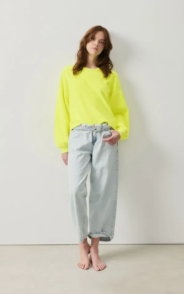 American Vintage Sweatshirts Women Sweatshirt Bobypark Neon Yellow American Vintage Sweatshirts Women Sweatshirt Bobypark Neon Yellow