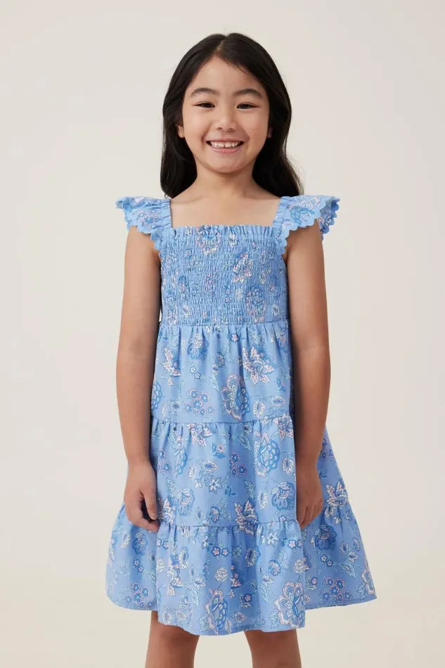 Amy Tiered Dress Dusk Bluefrida Folk Floral Girls Cotton On Dresses