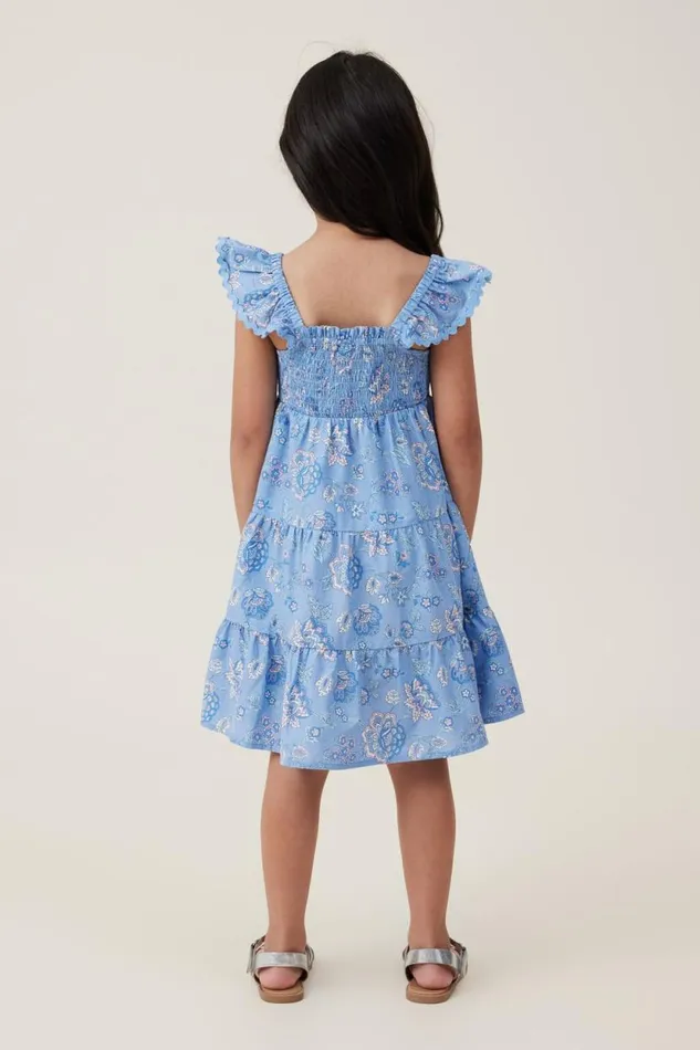 Amy Tiered Dress Dusk Bluefrida Folk Floral Girls Cotton On Dresses