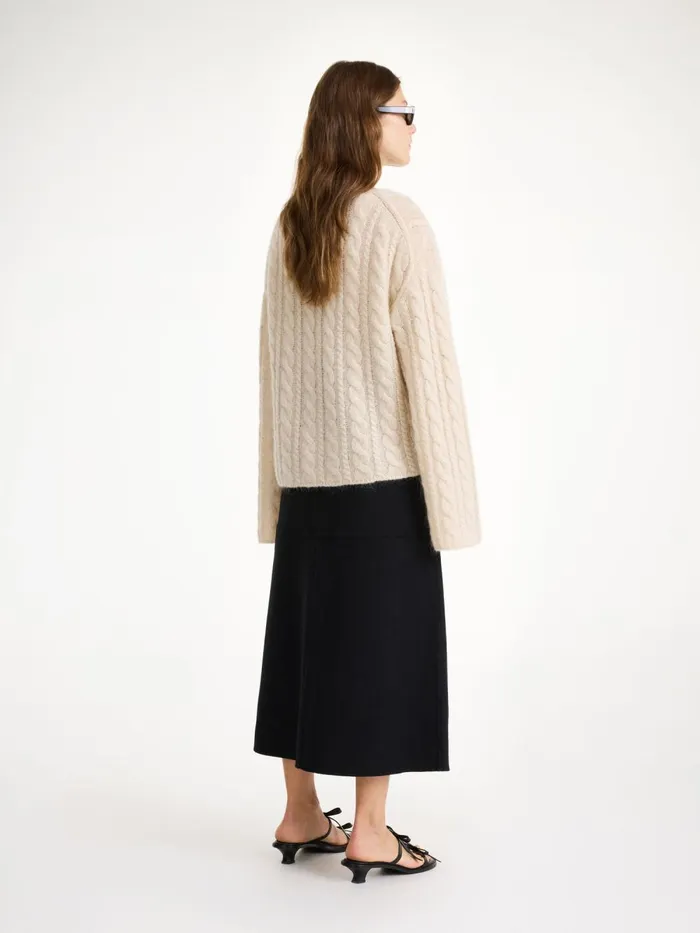 Angello Wool Midi Skirt Black Women By Malene Birger Skirts