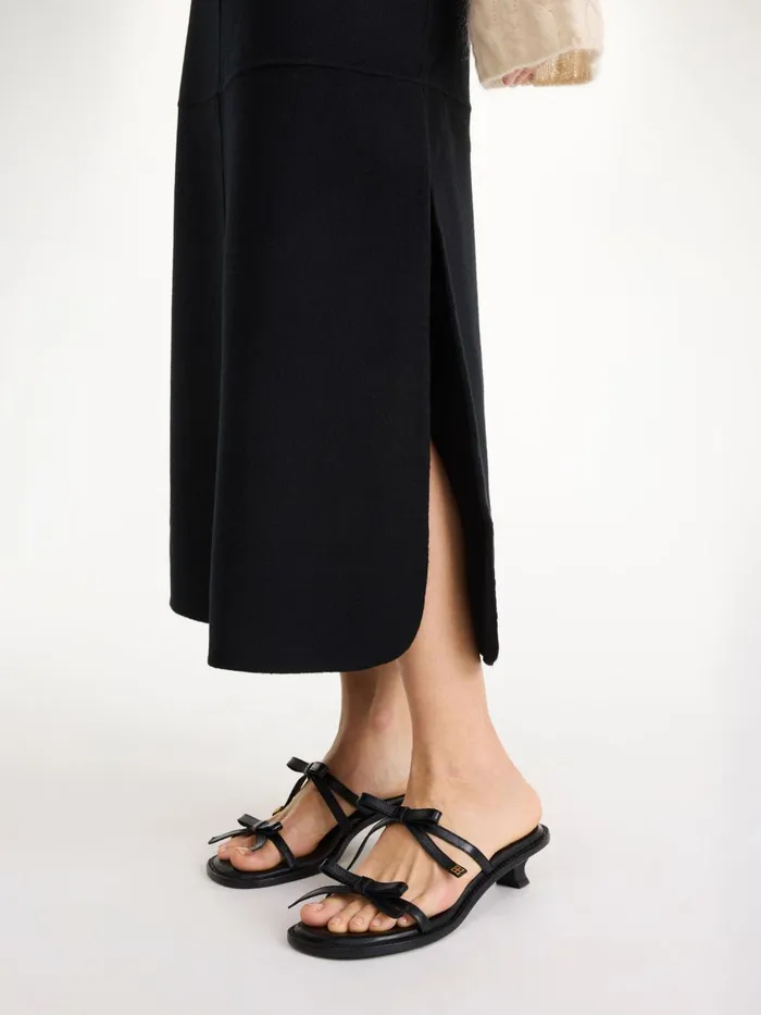 Angello Wool Midi Skirt Black Women By Malene Birger Skirts