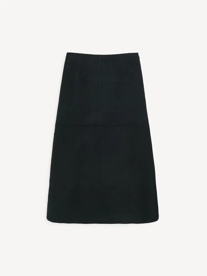 Angello Wool Midi Skirt Black Women By Malene Birger Skirts