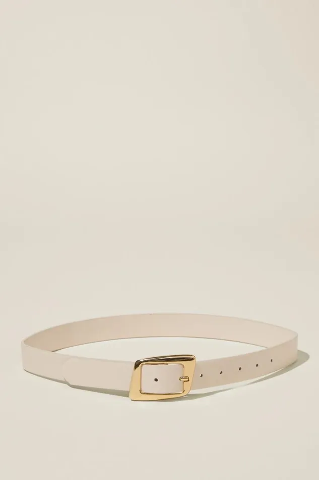 Angular Buckle Belt Ecrugold Women Cotton On Bags and Belts