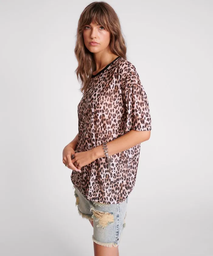 ANIMAL MESH TEE Women One Teaspoon Tees and Tanks ANIMAL MESH TEE Women One Teaspoon Tees and Tanks