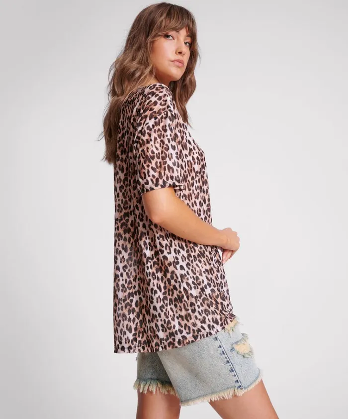 ANIMAL MESH TEE Women One Teaspoon Tees and Tanks ANIMAL MESH TEE Women One Teaspoon Tees and Tanks