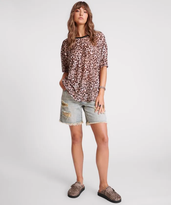 ANIMAL MESH TEE Women One Teaspoon Tees and Tanks ANIMAL MESH TEE Women One Teaspoon Tees and Tanks