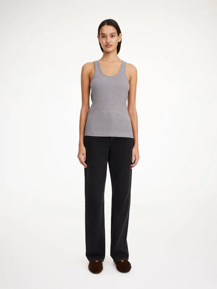 Anisa Organic Cotton Tank Top Grey Melange Women By Malene Birger Tops and Blouses Anisa Organic Cotton Tank Top Grey Melange Women By Malene Birger Tops and Blouses