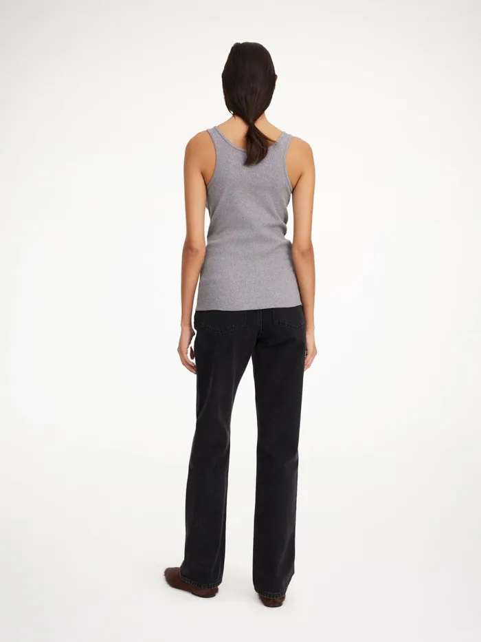 Anisa Organic Cotton Tank Top Grey Melange Women By Malene Birger Tops and Blouses