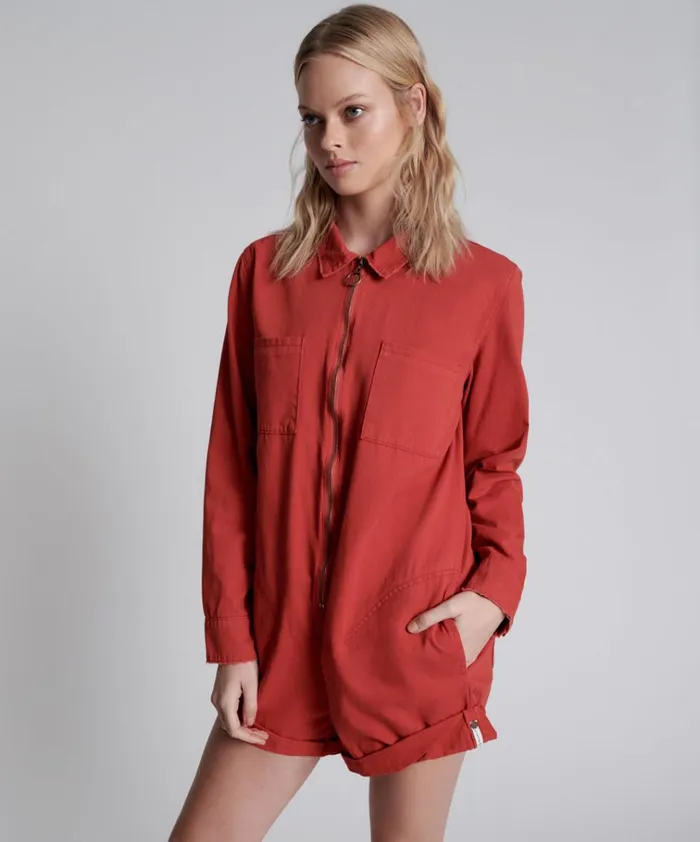 APPLE RED PROPHECY JUMPSUIT Women One Teaspoon Denim Jumpsuits