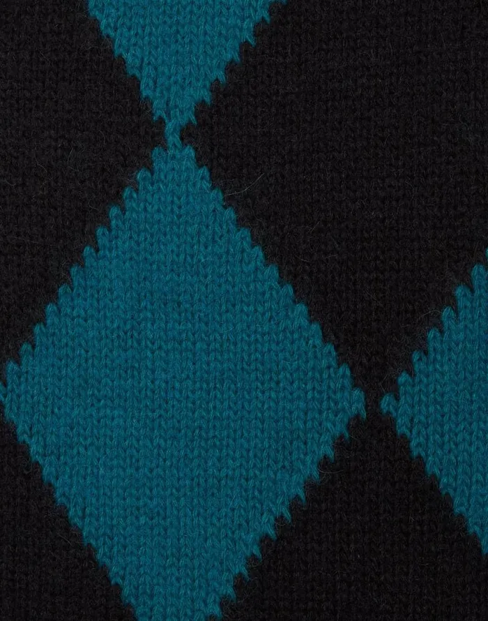 Argyle Gilet Black Green Women La Double J Knitwear Argyle Gilet Black Green Women La Double J Knitwear