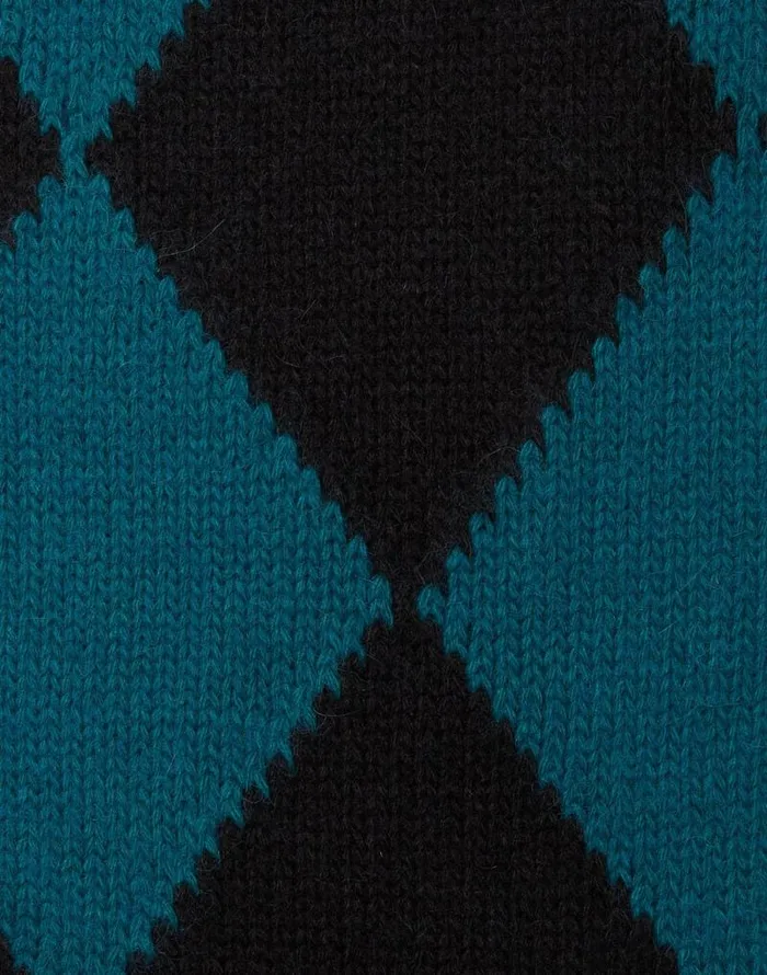 Argyle Sweater Green Black Women La Double J Knitwear Argyle Sweater Green Black Women La Double J Knitwear