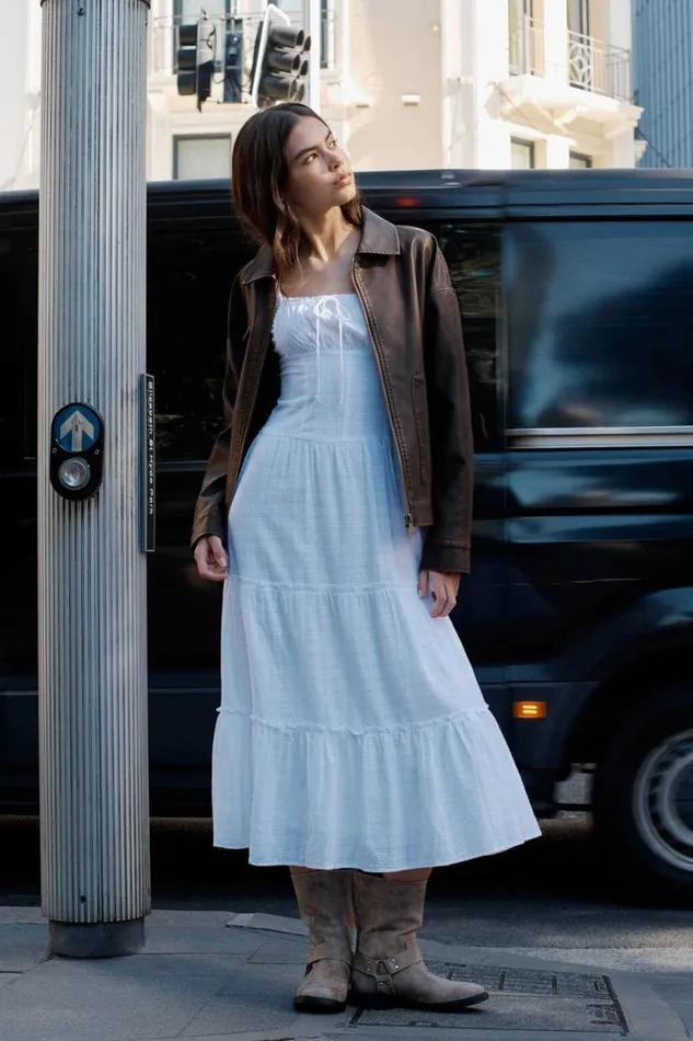 Aria Corset Detail Midi Dress White Women Cotton On Dresses