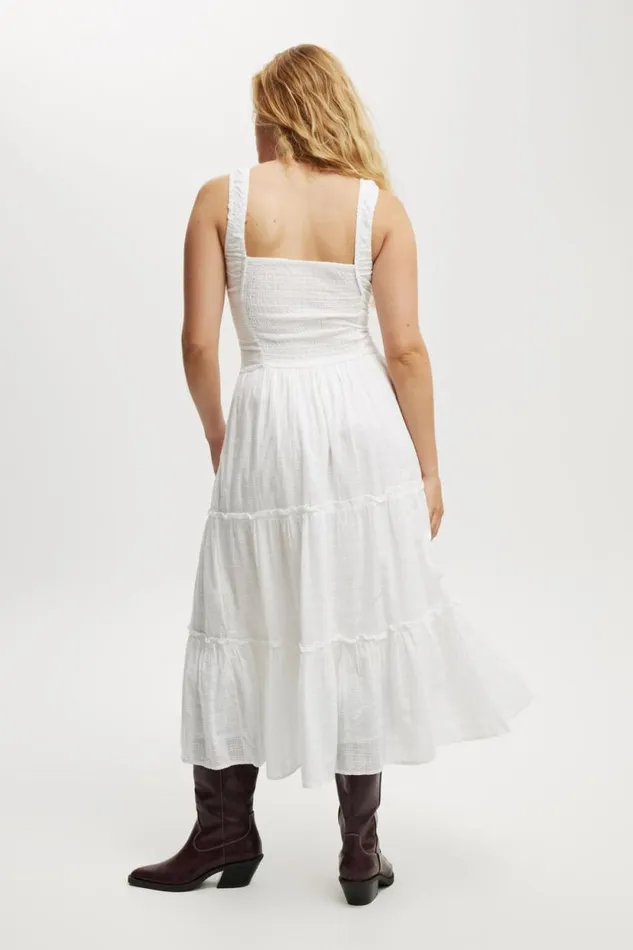 Aria Corset Detail Midi Dress White Women Cotton On Dresses