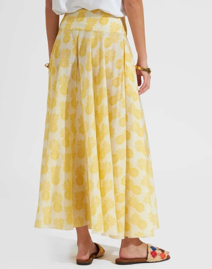 Ariel Skirt Pineapple Sunflower White Women La Double J Skirts Ariel Skirt Pineapple Sunflower White Women La Double J Skirts