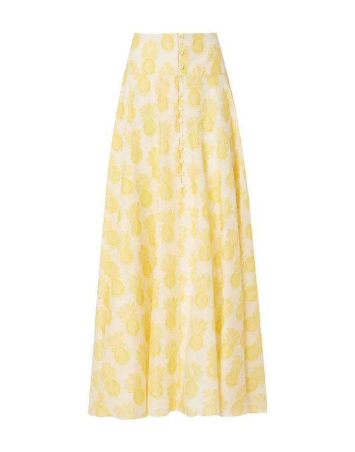 Ariel Skirt Pineapple Sunflower White Women La Double J Skirts Ariel Skirt Pineapple Sunflower White Women La Double J Skirts