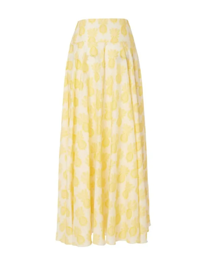 Ariel Skirt Pineapple Sunflower White Women La Double J Skirts Ariel Skirt Pineapple Sunflower White Women La Double J Skirts