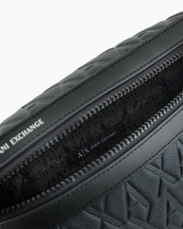 ASV Allover Logo Bum Bag Green Men Armani Belt Bags ASV Allover Logo Bum Bag Green Men Armani Belt Bags