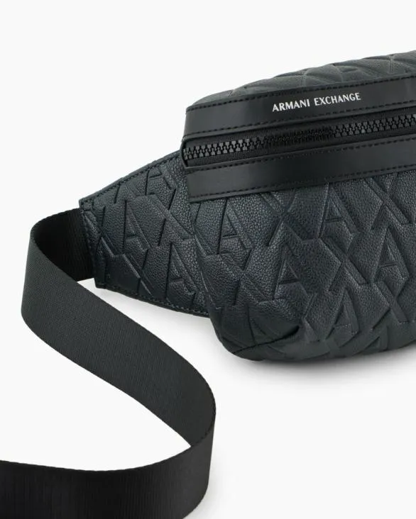 ASV Allover Logo Bum Bag Green Men Armani Belt Bags ASV Allover Logo Bum Bag Green Men Armani Belt Bags