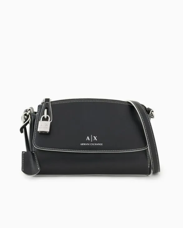 ASV Lock Shoulder Bag Black Women Armani Crossbody Bags