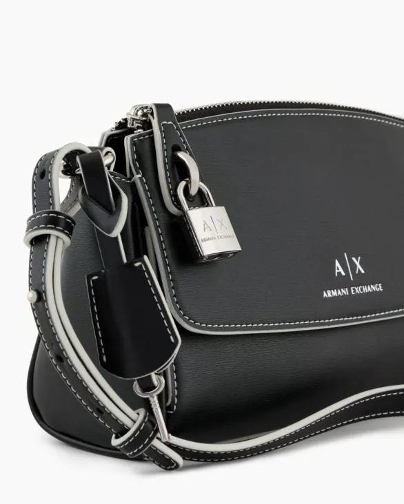 ASV Lock Shoulder Bag Black Women Armani Crossbody Bags ASV Lock Shoulder Bag Black Women Armani Crossbody Bags