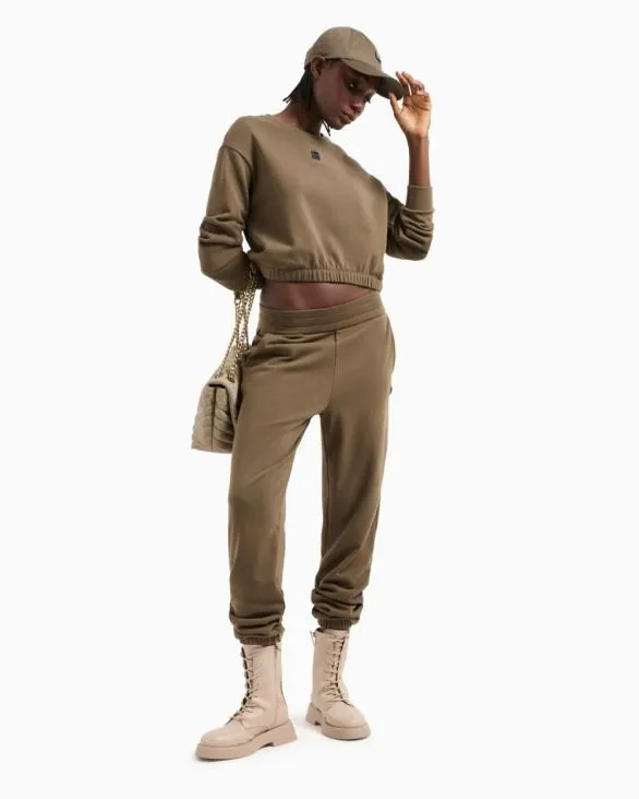 ASV Organic Cotton Blend Jogger Pants Brown Women Armani Matching Sets ASV Organic Cotton Blend Jogger Pants Brown Women Armani Matching Sets