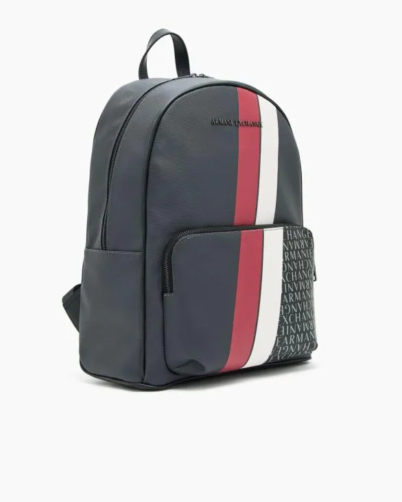 Backpack With Monogram And Stripes Grey Men Armani Backpacks Backpack With Monogram And Stripes Grey Men Armani Backpacks