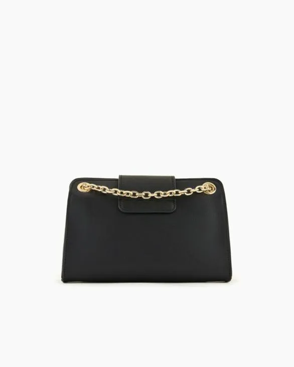 Bag With Monogram Logo And Chain Shoulder Strap Black Women Armani Mini Bags Bag With Monogram Logo And Chain Shoulder Strap Black Women Armani Mini Bags