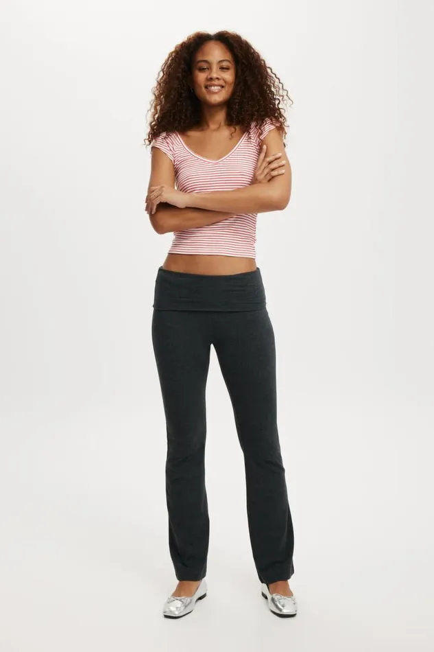 Bella Bootleg Pant Charcoal Marle Women Cotton On Pants