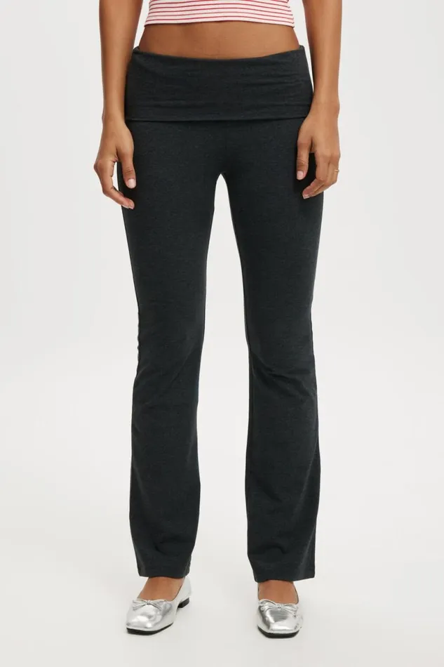 Bella Bootleg Pant Charcoal Marle Women Cotton On Pants