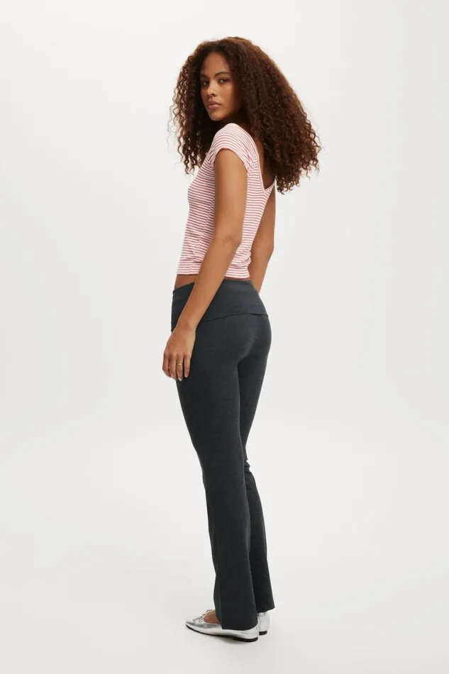 Bella Bootleg Pant Charcoal Marle Women Cotton On Pants