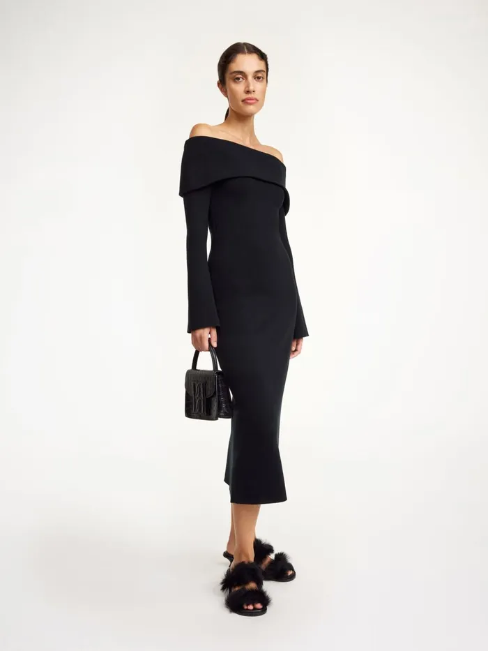 Bennie Midi Dress Black Women By Malene Birger Knitwear