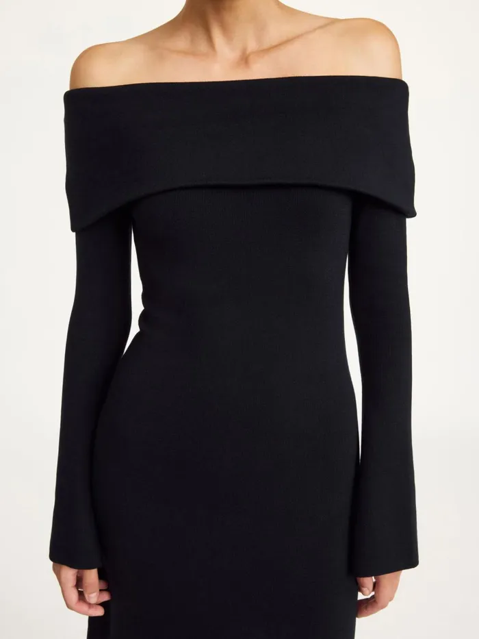 Bennie Midi Dress Black Women By Malene Birger Knitwear