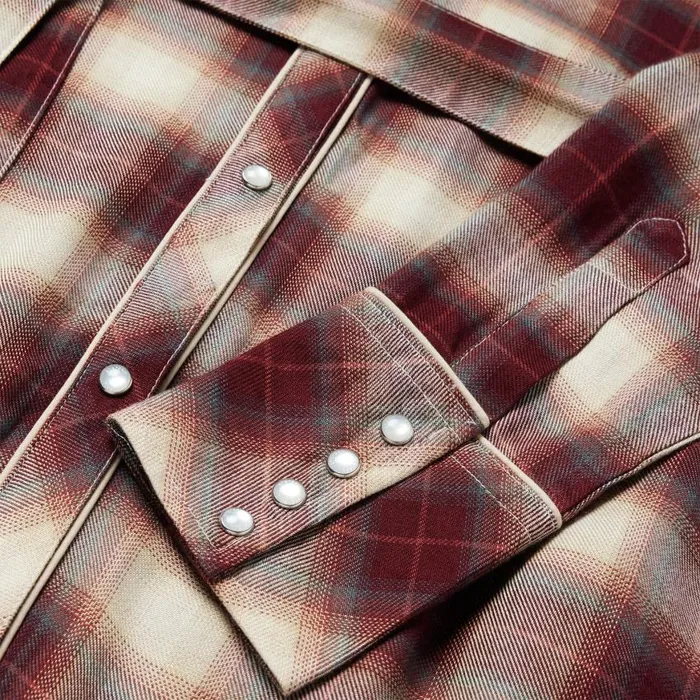 Black Cherry Plaid Shirt Dress Red Women Stetson Midi