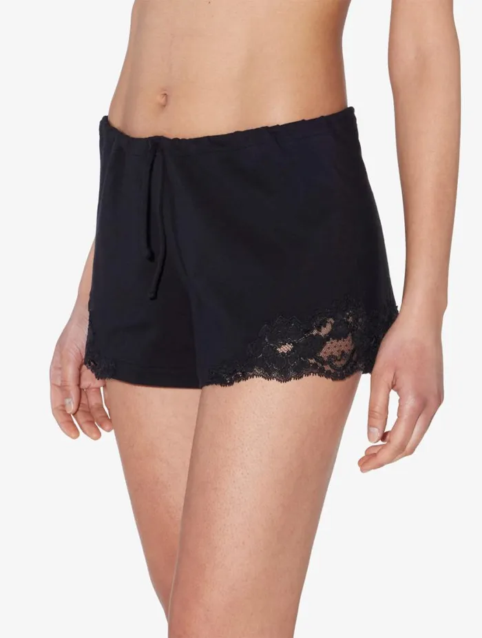 Black Cotton Sleep Shorts Sleepwear La Perla Pajamas
