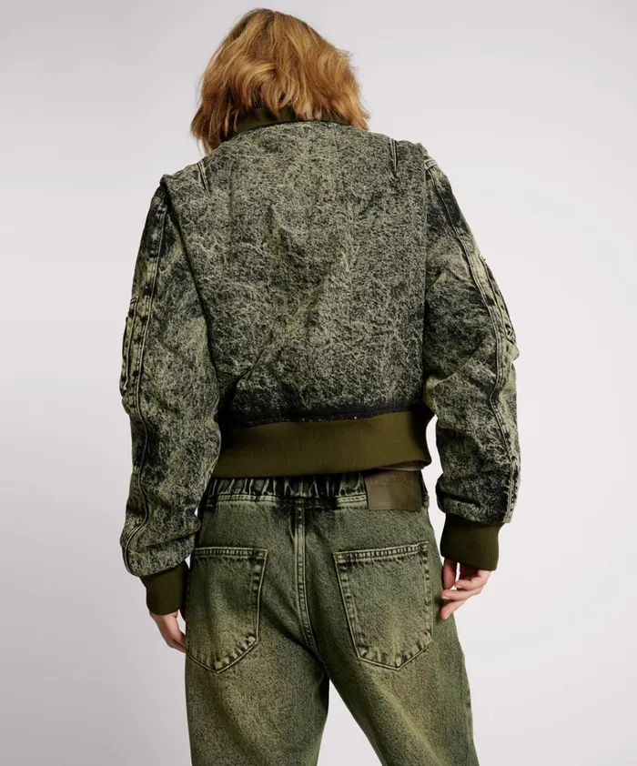 BLACK KHAKI DENIM BOMBER JACKET Women One Teaspoon Jackets BLACK KHAKI DENIM BOMBER JACKET Women One Teaspoon Jackets